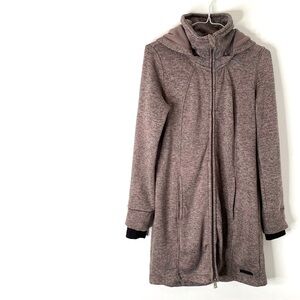 Kenneth Cole Reaction Grey Taupe Fleck Hooded Quick Dry Zipper Jacket